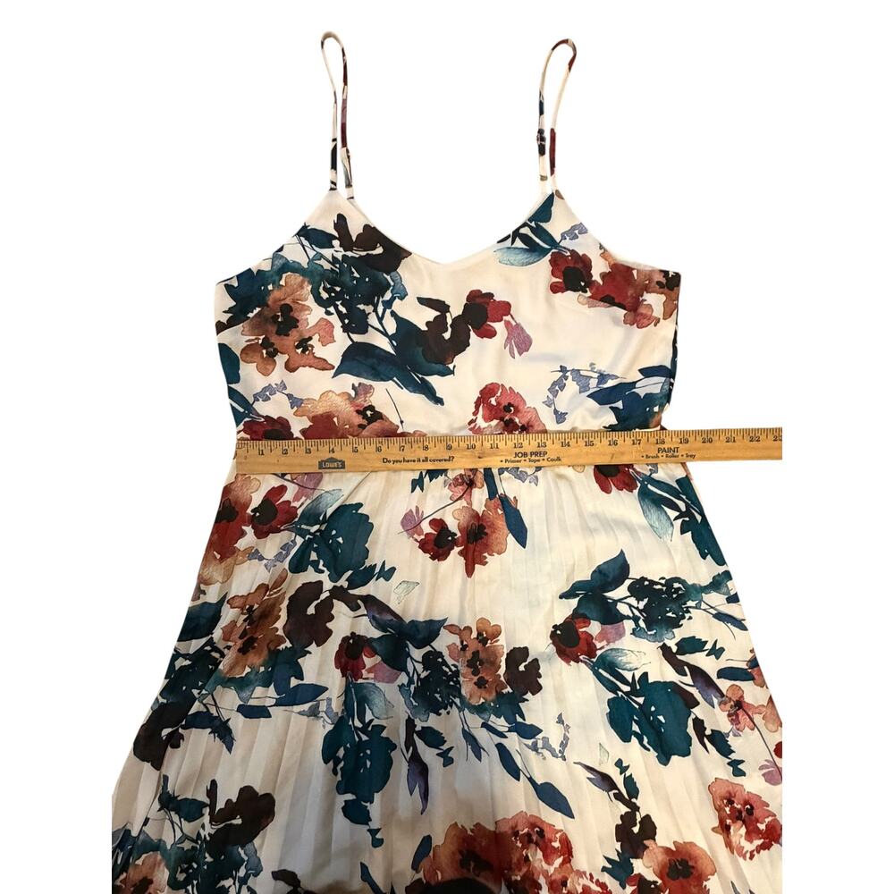 A New Day Cream Floral Pleated Dress | V-Neck | Spaghetti Strap | Size XXL - Picture 5 of 7